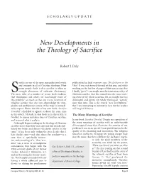 New Developments in the Theology of Sacrifice