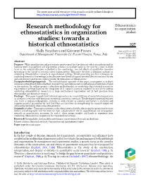 Research Methodology for Ethnostatistics in Organization Studies