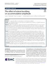 The Effect of Scleral Buckling on Accommodative Amplitude