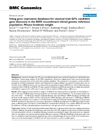 Using Gene Expression Databases for Classical Trait QTL Candidate Gene Discovery in the BXD Recombinant Inbred Genetic Reference Population: Mouse Forebrain Weight