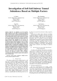 Investigation of Soft Soil Subway Tunnel Subsidence Based on Multiple Factors