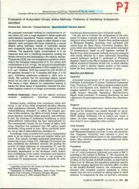 Problems of Interfering Substances Identified