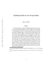 Quantum Fields in Curved Spacetime