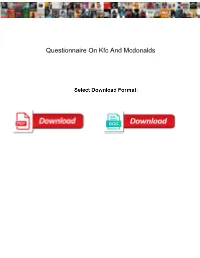 Questionnaire on Kfc and Mcdonalds