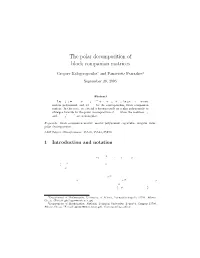 The Polar Decomposition of Block Companion Matrices
