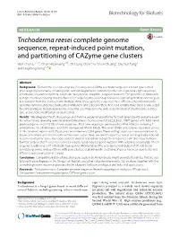 Trichoderma Reesei Complete Genome Sequence, Repeat-Induced Point