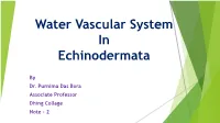 Water Vascular System in Echinodermata