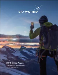 2016 Annual Report and 2017 Proxy Statement