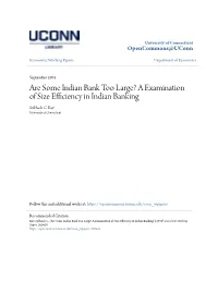 A Examination of Size Efficiency in Indian Banking Subhash C