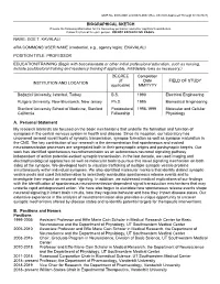 Biographical Sketch Name