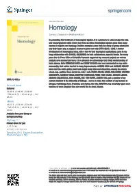 Homology Series: Classics in Mathematics