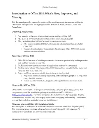 Introduction to Office 2010: What's New, Improved, and Missing