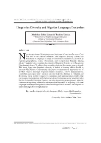 Linguistics Diversity and Nigerian Languages Dynamism