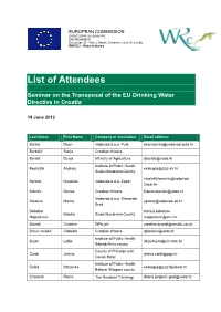 List of Attendees