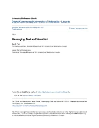 Messaging: Text and Visual Art