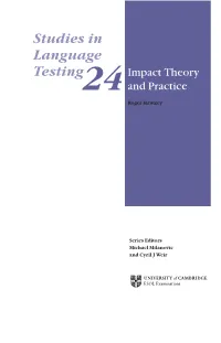 Studies in Language Testing24