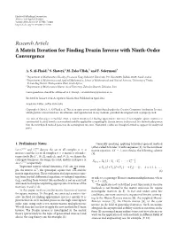 A Matrix Iteration for Finding Drazin Inverse with Ninth-Order Convergence