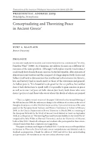 Conceptualizing and Theorizing Peace in Ancient Greece*