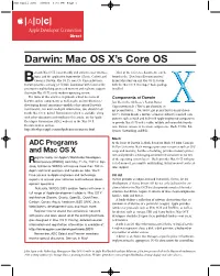 Darwin: Mac OS X's Core OS