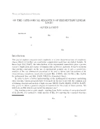 On the Categorical Semantics of Elementary Linear Logic