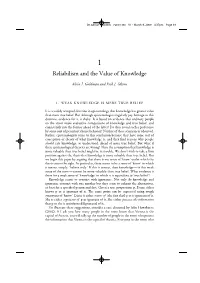 Reliabilism and the Value of Knowledge