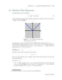 4.3 Absolute Value Equations 373
