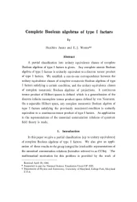 Complete Boolean Algebras of Type I Factors