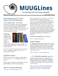 Muuglines the Manitoba UNIX User Group Newsletter