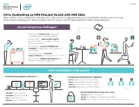 Citrix Xendesktop on HPE Proliant DL560 with HPE Ssds