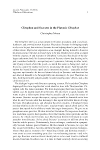 Clitophon and Socrates in the Platonic Clitophon