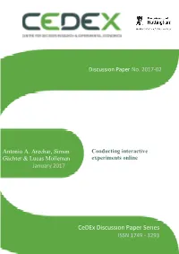 Conducting Interactive Experiments Online