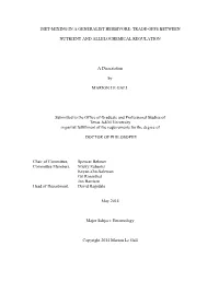 Diet-Mixing in a Generalist Herbivore: Trade-Offs Between Nutrient And