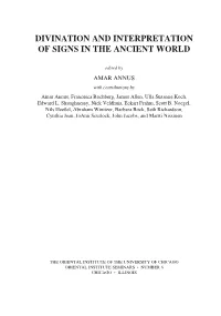 Divination and Interpretation of Signs in the Ancient World