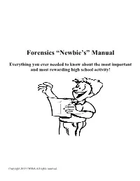 Forensics “Newbie's” Manual
