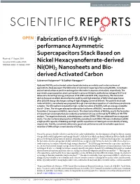 Performance Asymmetric Supercapacitors Stack Based on Nickel Hexacyanoferrate-Derived Ni(OH)