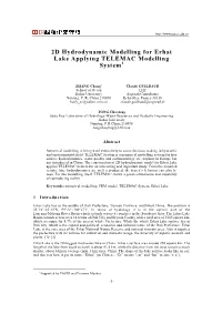 2D Hydrodynamic Modelling for Erhai Lake Applying TELEMAC Modelling System1
