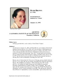 Interview with Rudd Brown