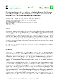 Molecular Phylogenetic Data on Reticulate