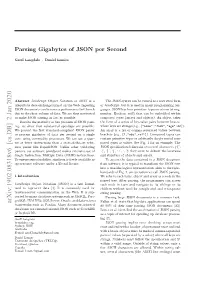 Parsing Gigabytes of JSON Per Second