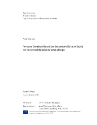 Persona Creation Based on Secondary Data: a Study on Perceived Reliability in UX Design