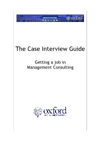 The Case Interview Guide