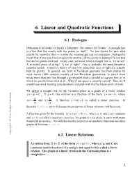 6 Linear and Quadratic Functions