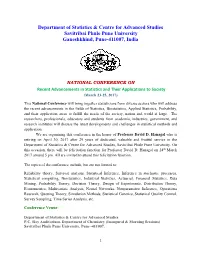 Department of Statistics & Centre for Advanced Studies Savitribai Phule