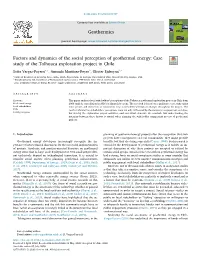 Factors and Dynamics of the Social Perception of Geothermal Energy