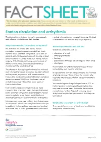 Fontan Circulation and Arrhythmia