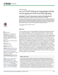 Loss of C9orf72 Enhances Autophagic Activity Via Deregulated Mtor and TFEB Signaling