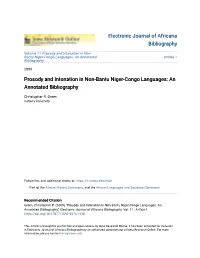 Prosody and Intonation in Non-Bantu Niger-Congo Languages: an Annotated Bibliography