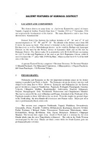 Salient Features of Kurnool District