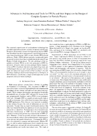 Advances in Architectures and Tools for Fpgas and Their Impact on the Design of Complex Systems for Particle Physics