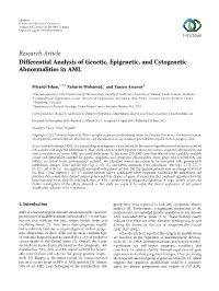 Differential Analysis of Genetic, Epigenetic, and Cytogenetic Abnormalities in AML